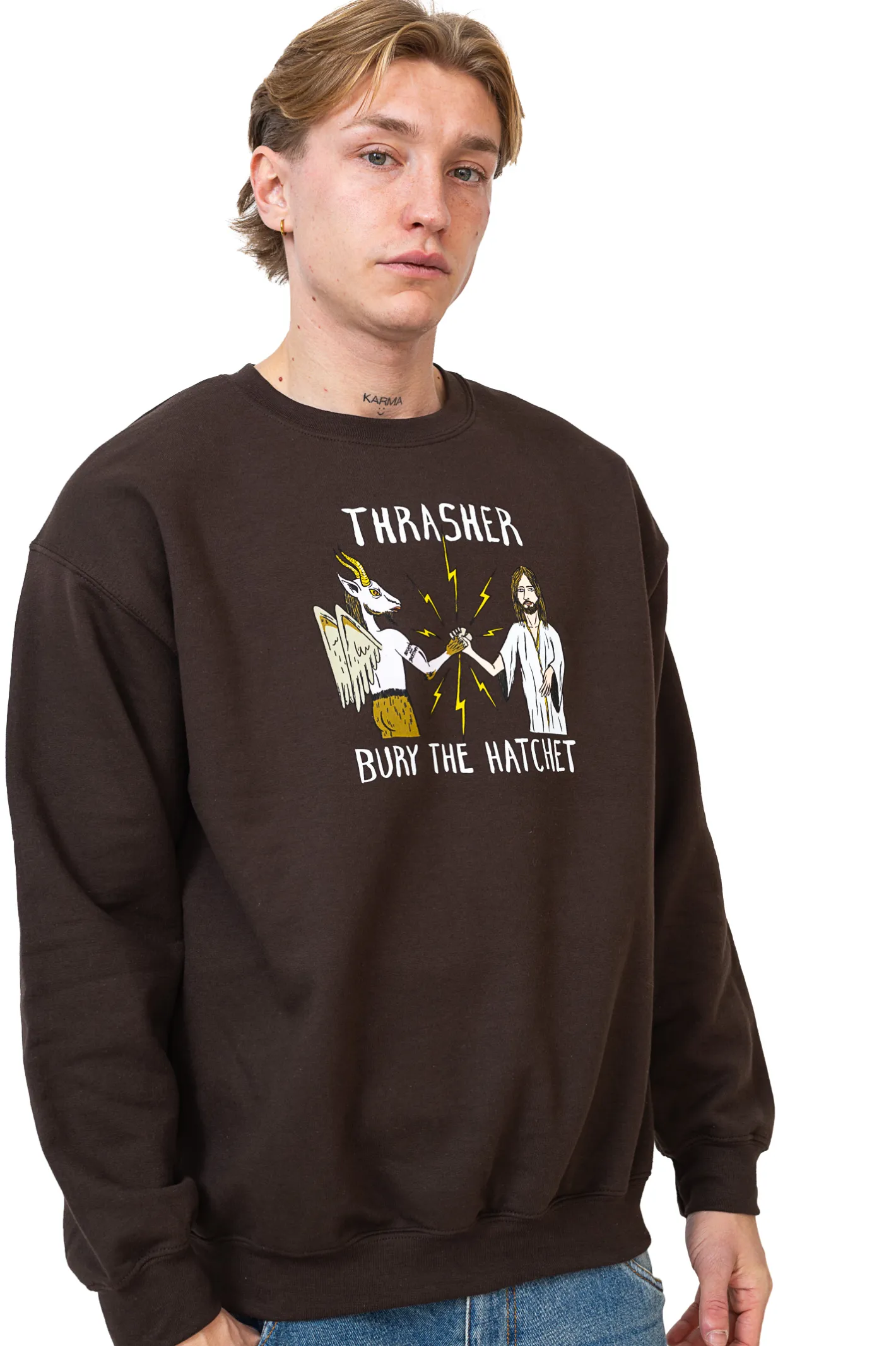 Thrasher X Toy Machine|Bluzy Bez Kaptura-Thrasher Skateboard Mag. Bluza Bez Kaptura Thrasher x Toy Machine B.T.H.