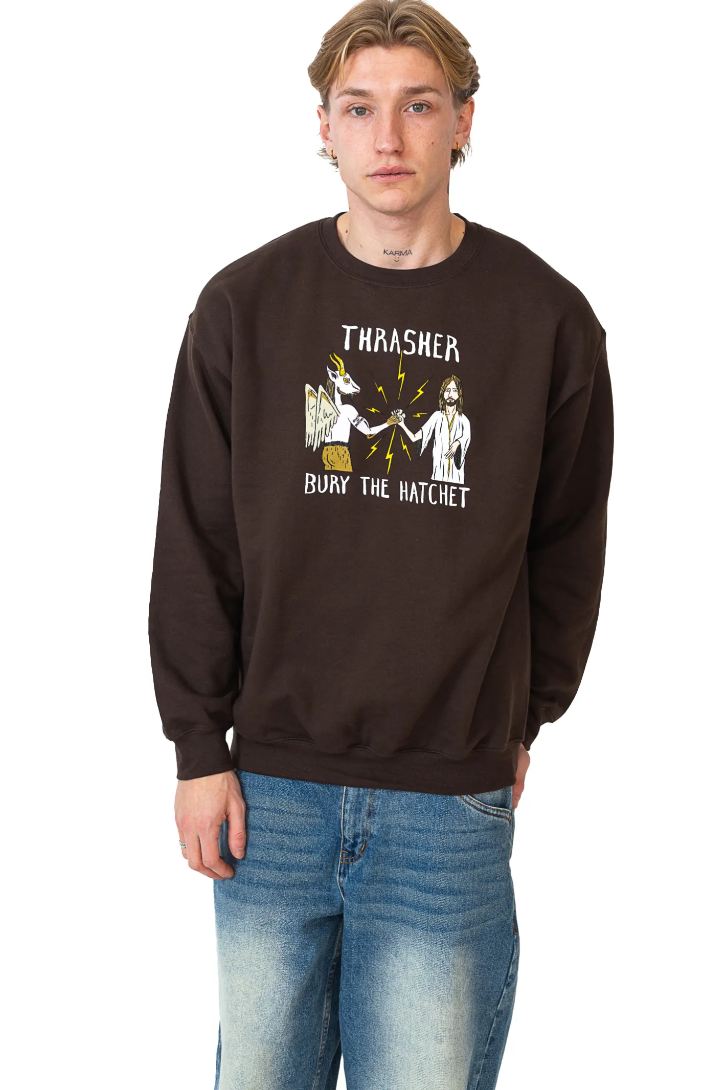 Thrasher X Toy Machine|Bluzy Bez Kaptura-Thrasher Skateboard Mag. Bluza Bez Kaptura Thrasher x Toy Machine B.T.H.