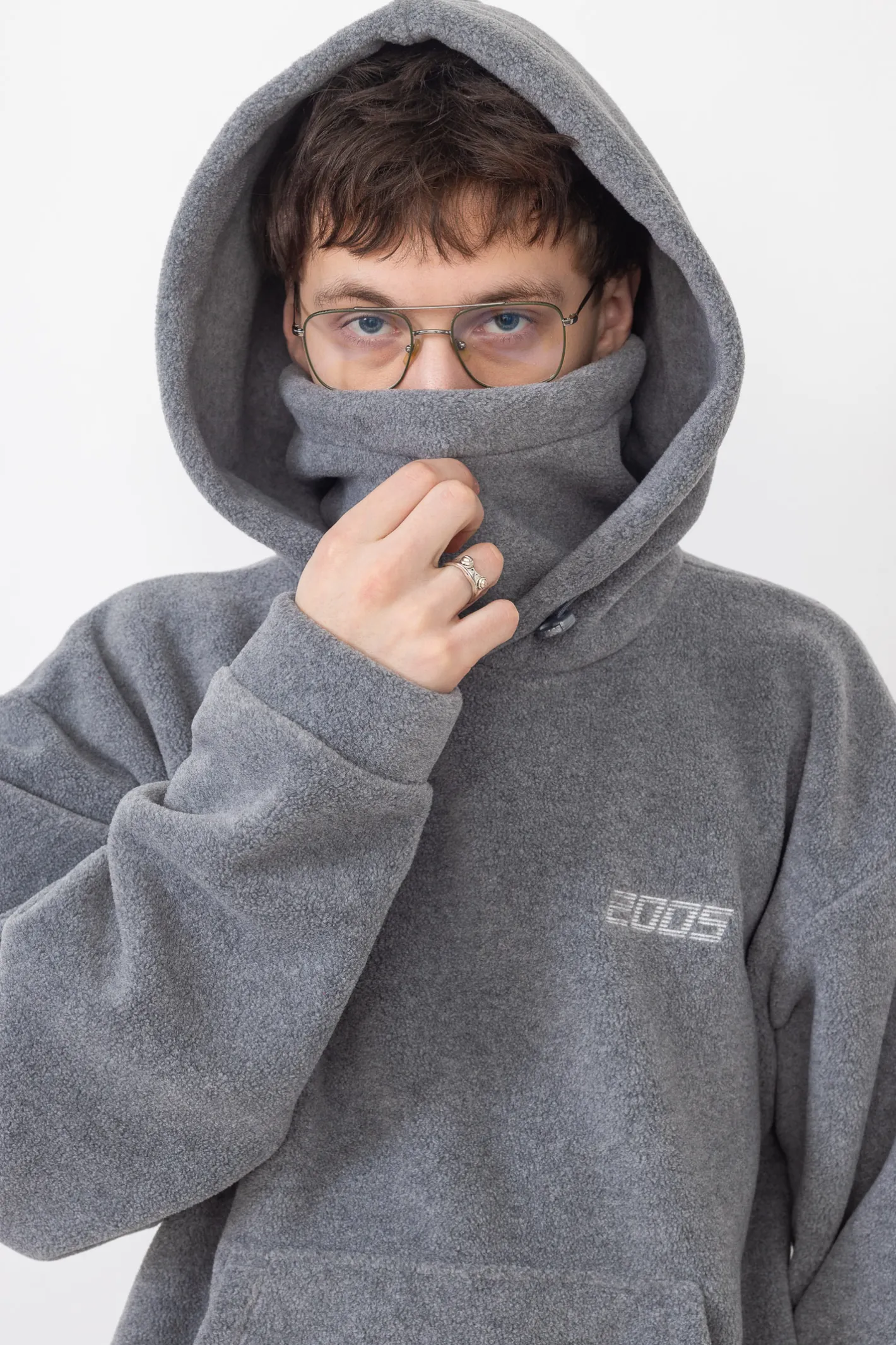 Bluzy Z Kapturem-2005 Bluza Z Kapturem Basic Masked Fleece