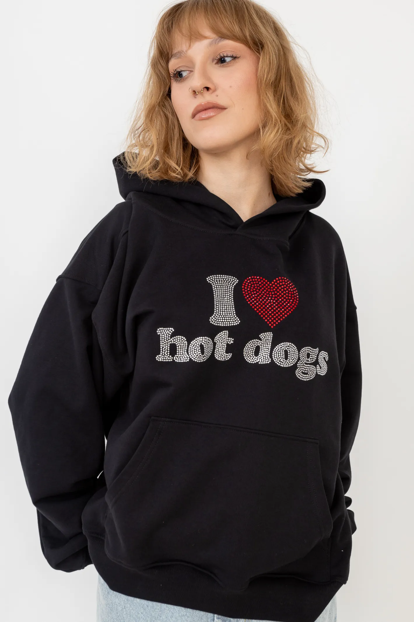 Bluzy Z Kapturem-2005 Bluza Z Kapturem I <3 Hot Dogs