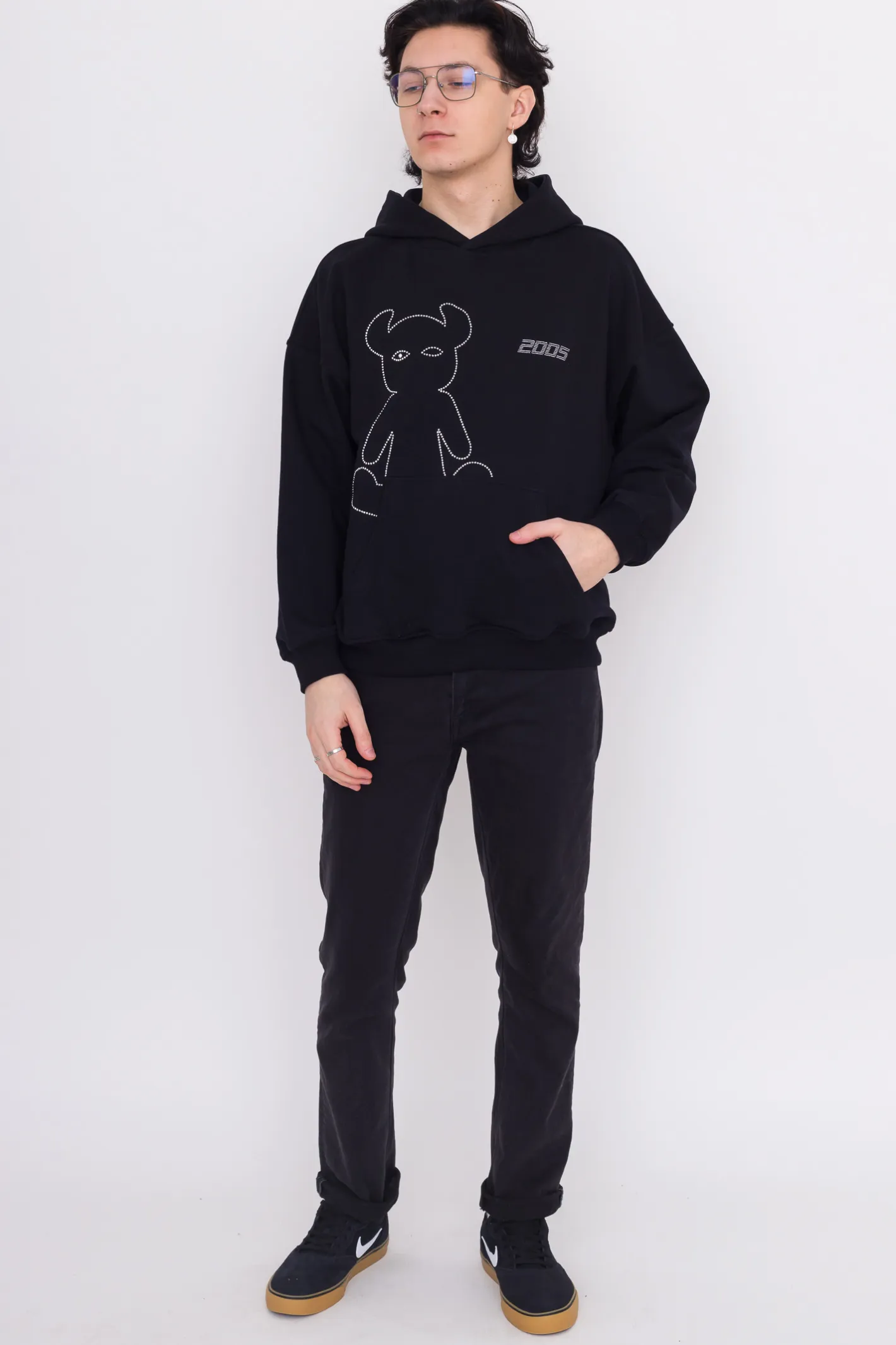 Bluzy Z Kapturem-2005 Bluza Z Kapturem Studded Horned Lucy Hoodie