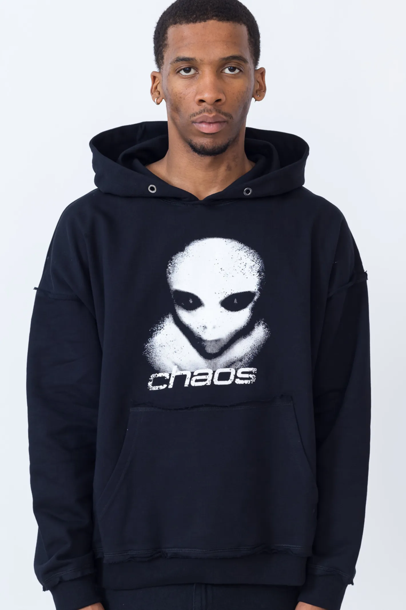 Bluzy Z Kapturem-Chaos Bluza Z Kapturem Alien Distressed