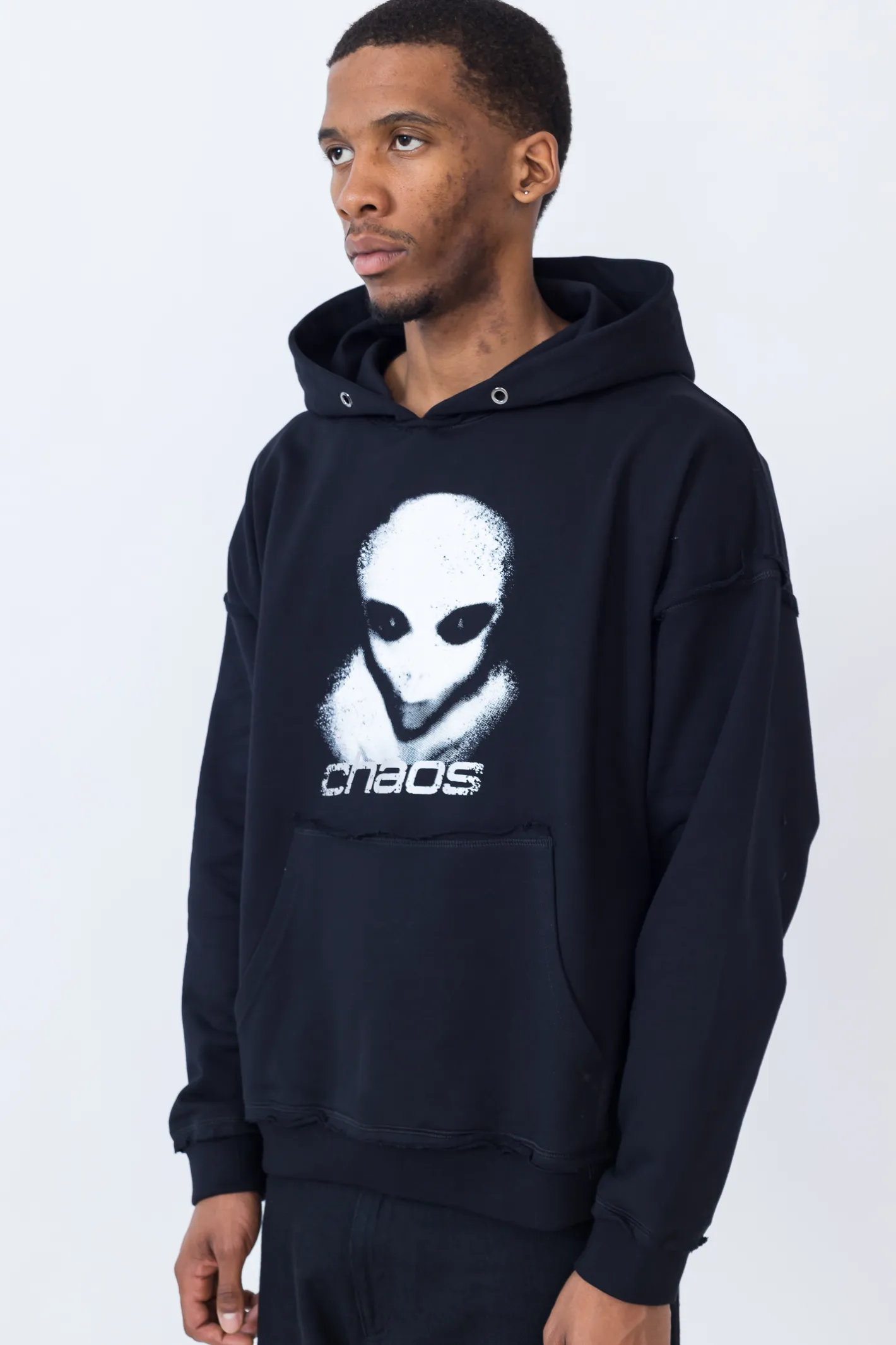 Bluzy Z Kapturem-Chaos Bluza Z Kapturem Alien Distressed