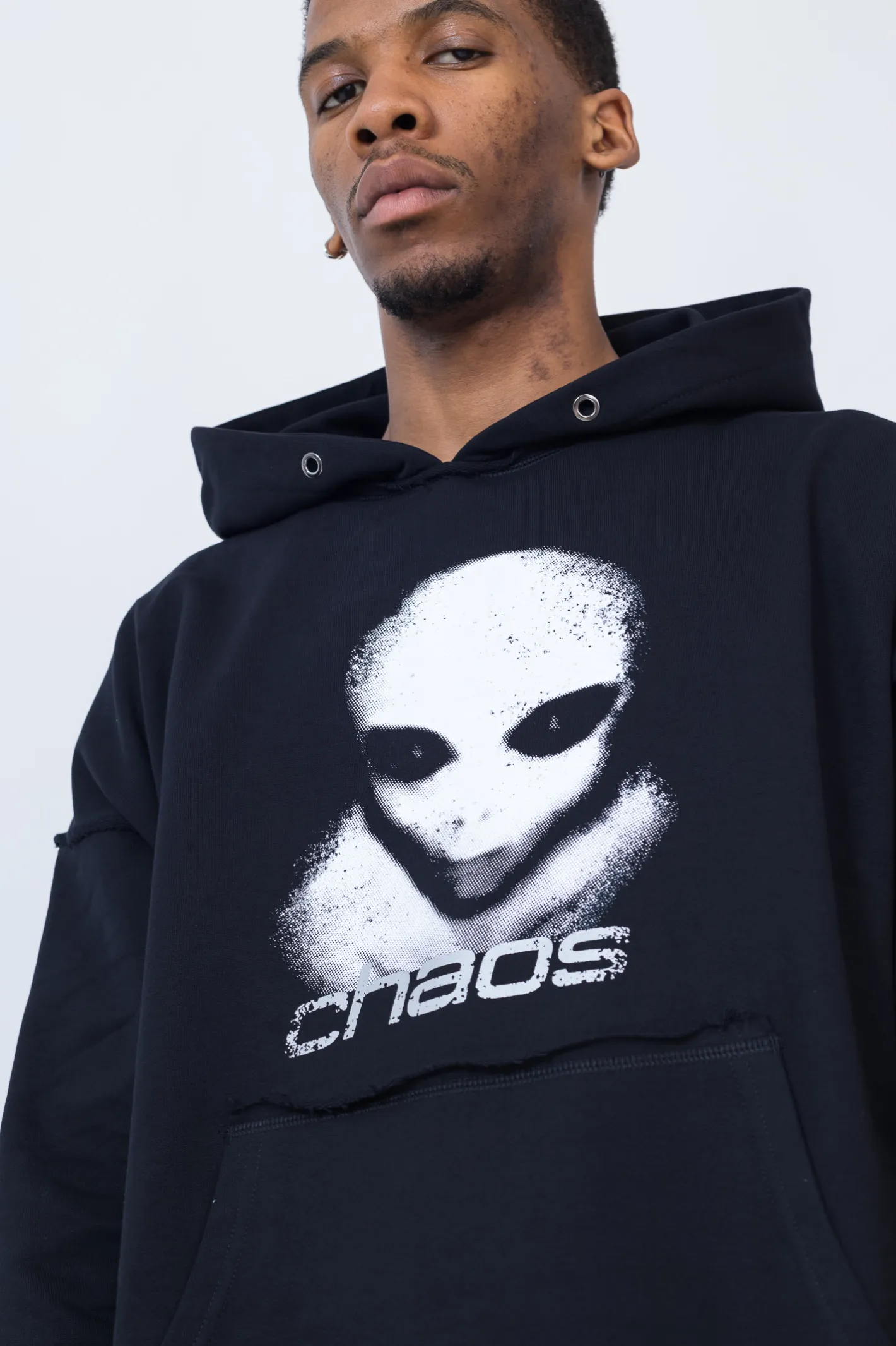 Bluzy Z Kapturem-Chaos Bluza Z Kapturem Alien Distressed
