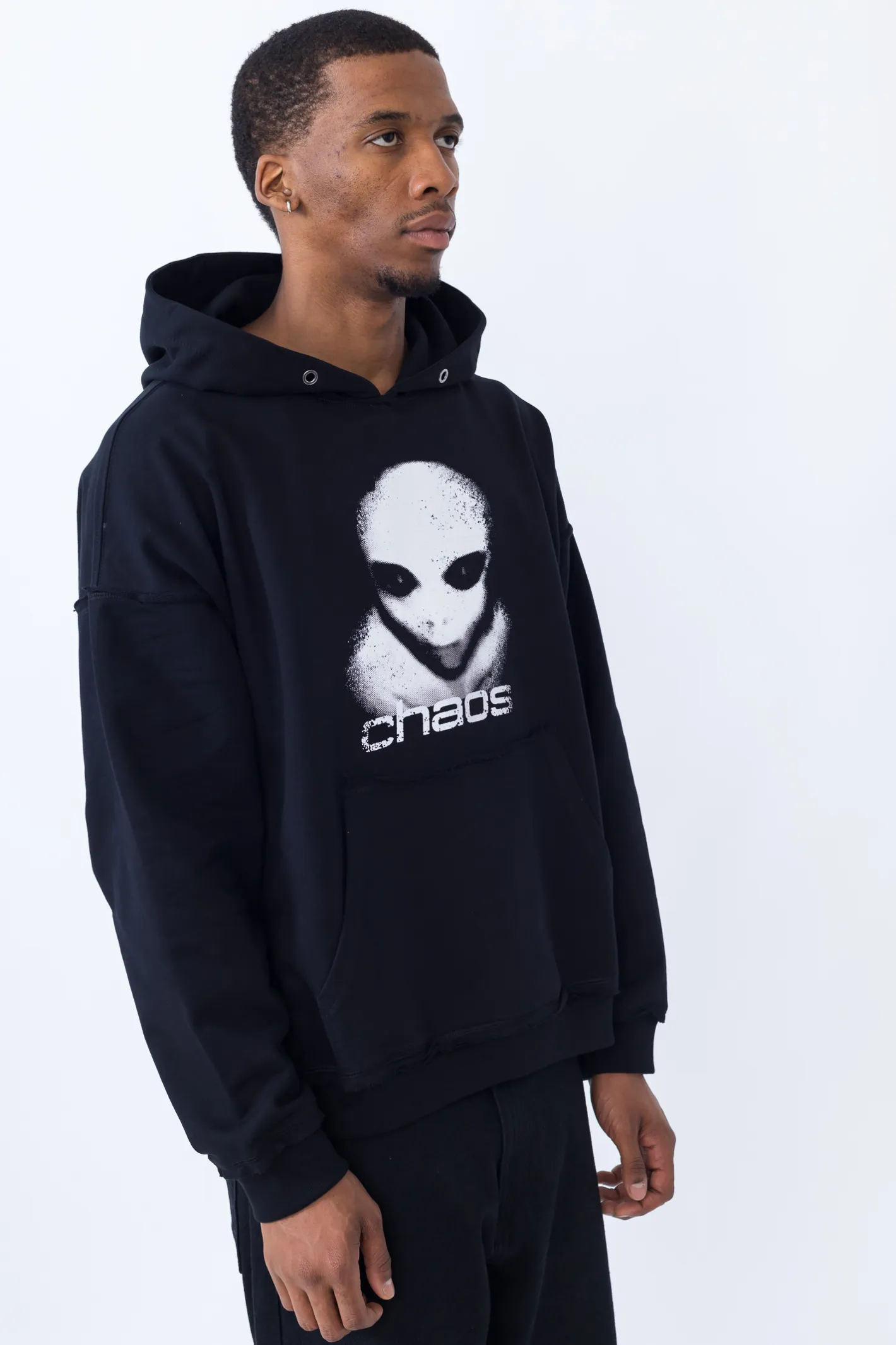 Bluzy Z Kapturem-Chaos Bluza Z Kapturem Alien Distressed