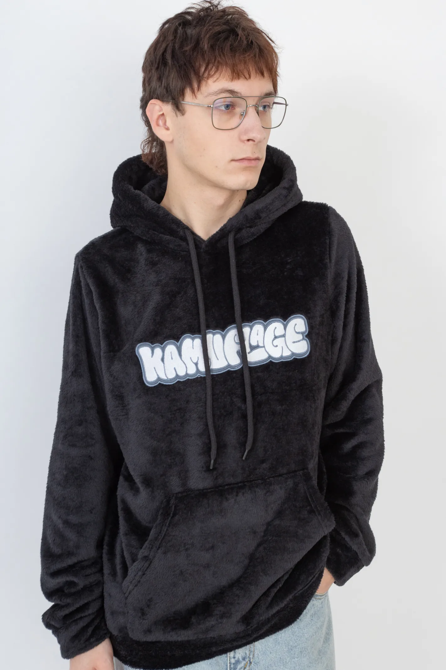 Bluzy Polarowe|Bluzy Z Kapturem-Kamuflage Bluza Z Kapturem Puff Stone