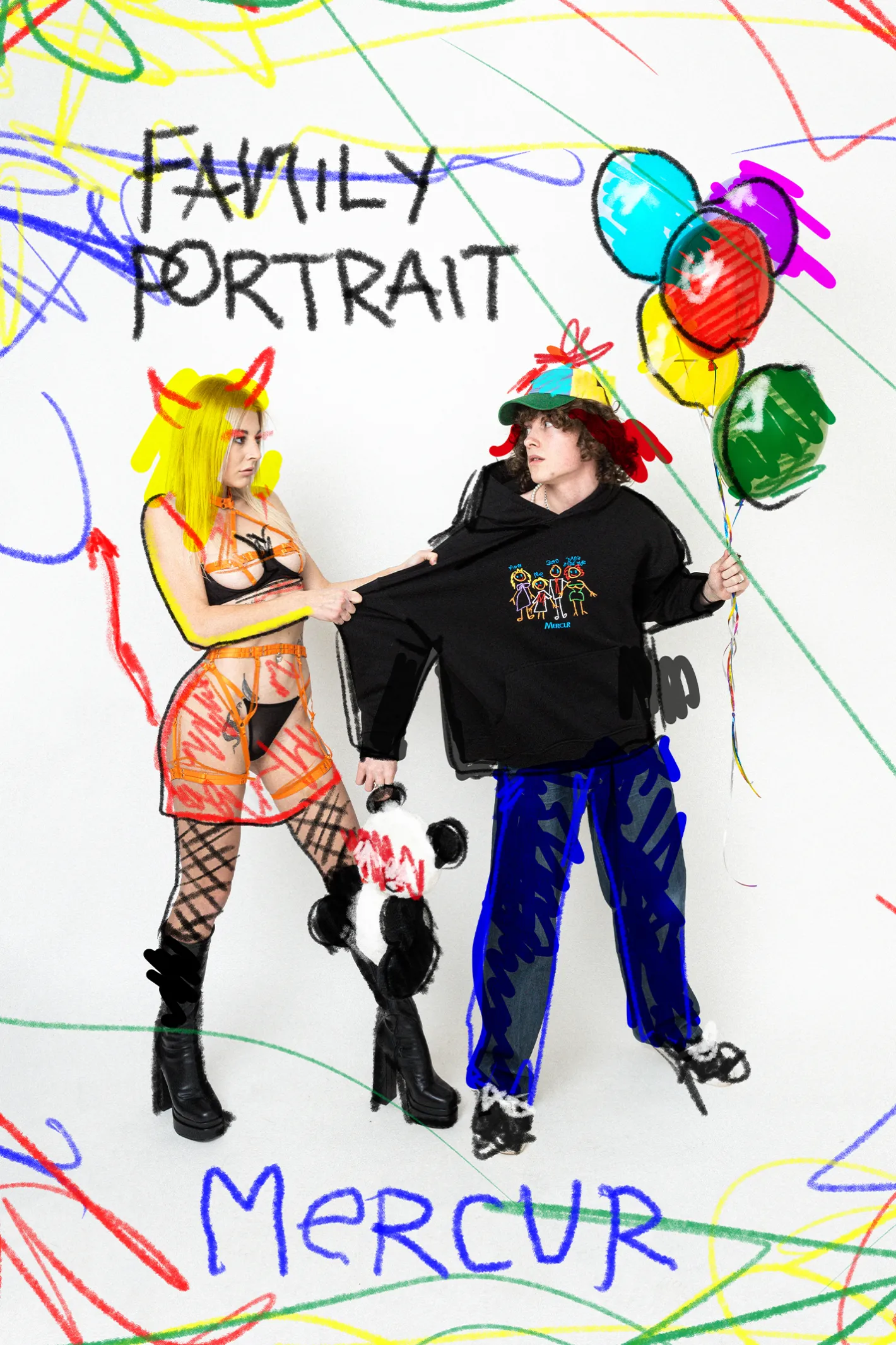 Bluzy Z Kapturem-Mercur Bluza Z Kapturem Family Portrait