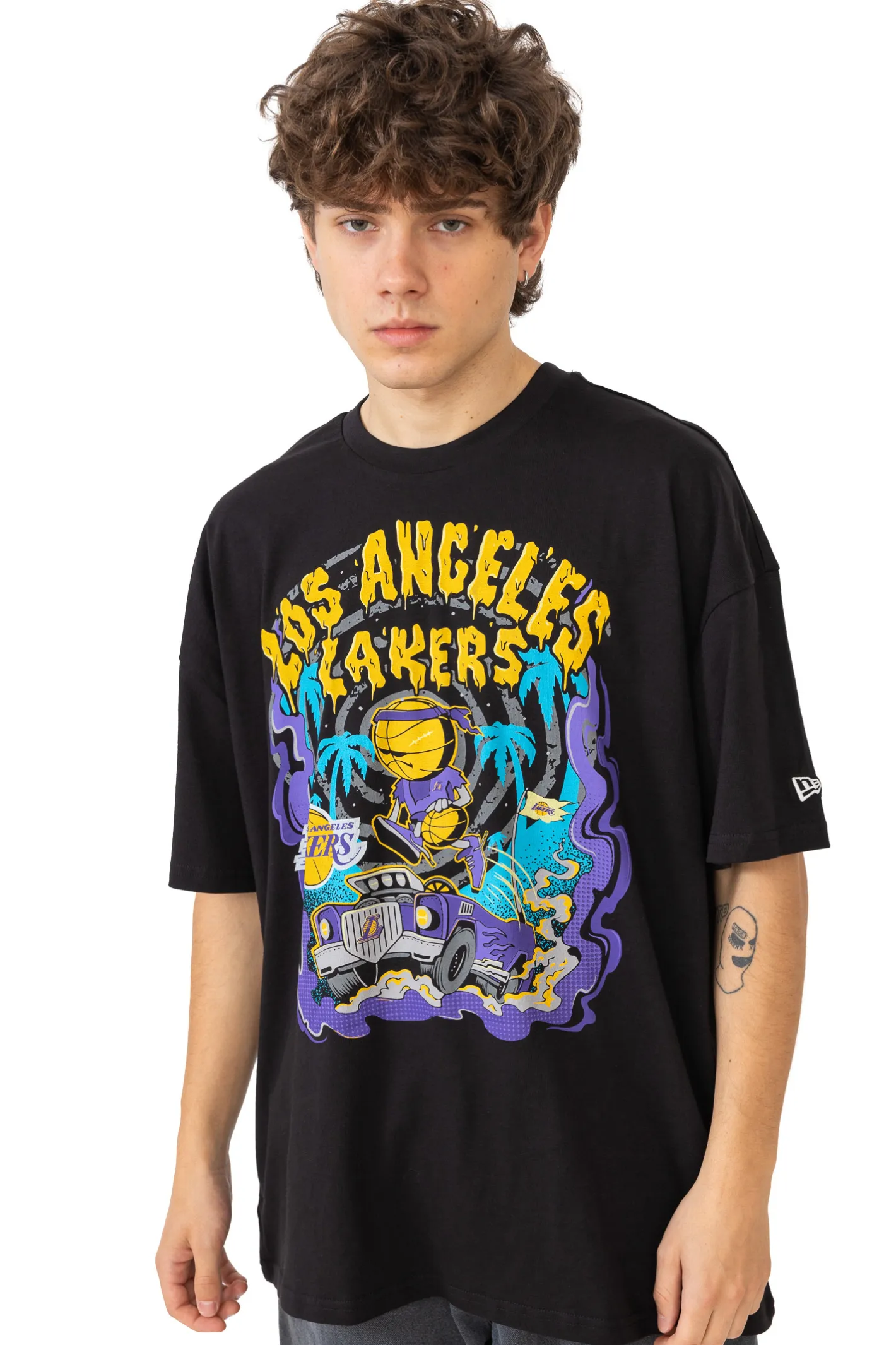 T-shirty-New Era Cap Koszulka New Era LA Lakers Graphic Drop Shoulder