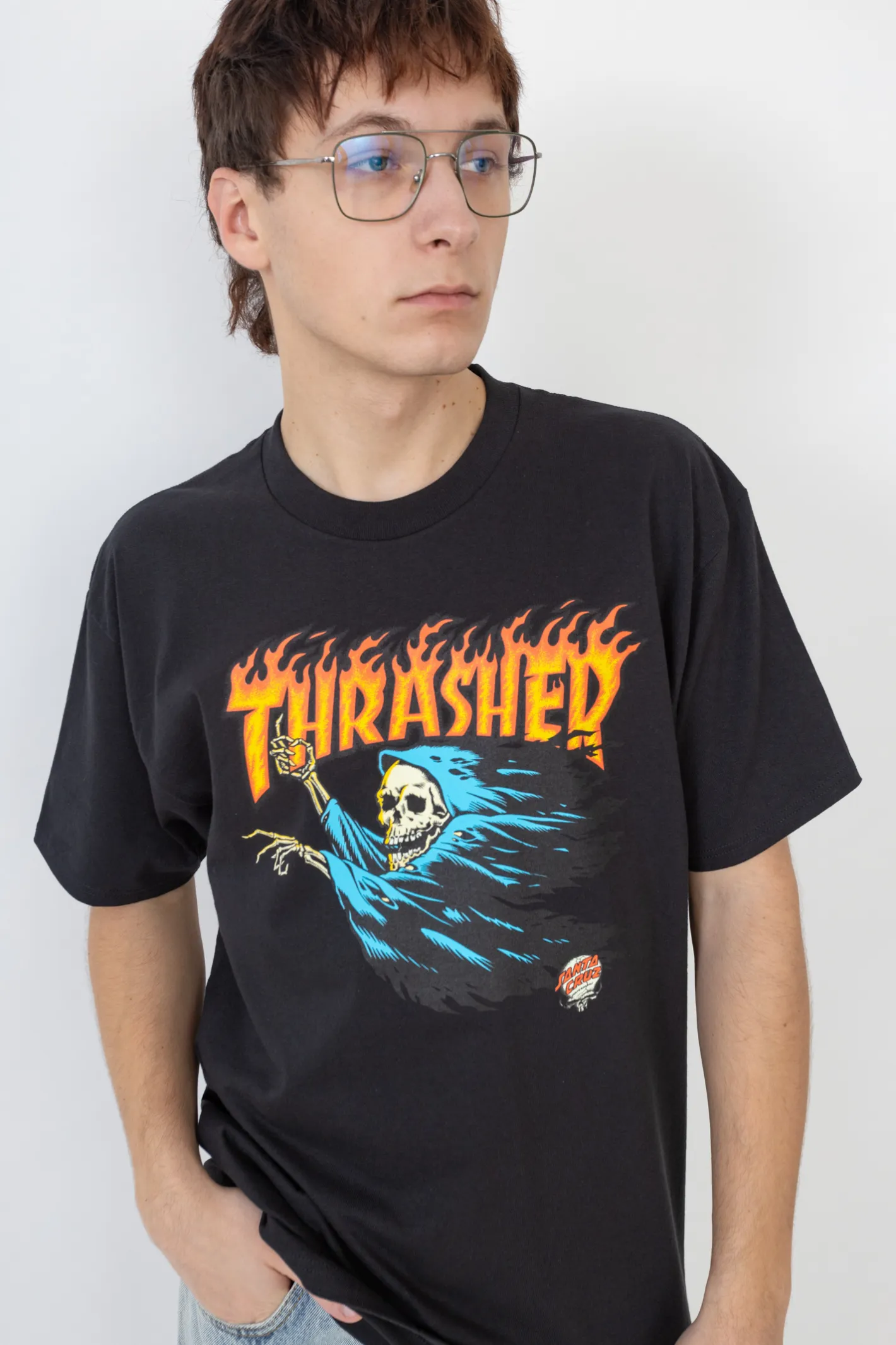 Thrasher X Santa Cruz|T-shirty-Thrasher Skateboard Mag. Koszulka Thrasher O'Brien Reaper Santa Cruz