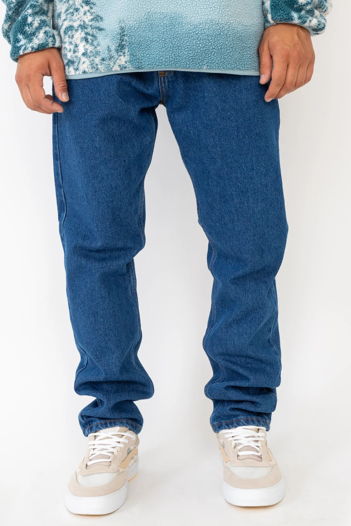Jeansy-Kamuflage Spodnie Jeansowe Mid-Slim