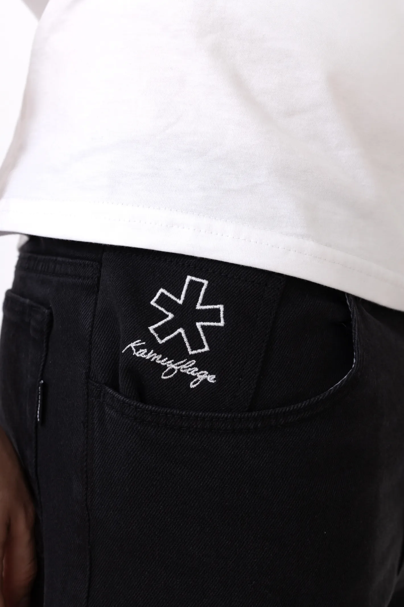 Spodnie Baggy|Jeansy-Kamuflage Spodnie Embroider