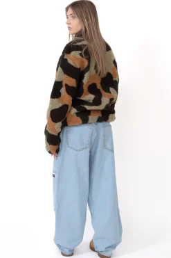 Spodnie Baggy|Jeansy-Kamuflage Spodnie Way Too Big Double Knee