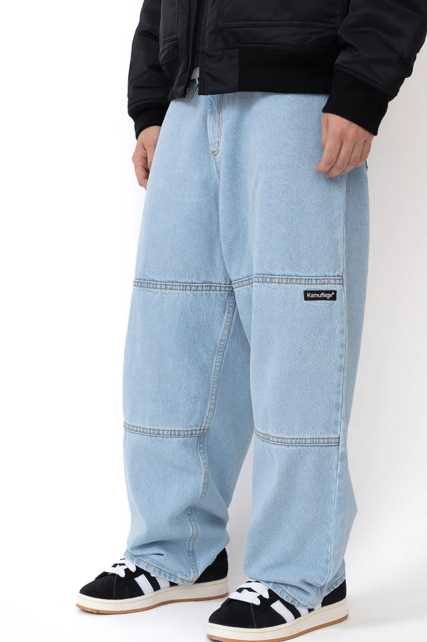 Spodnie Baggy|Jeansy-Kamuflage Spodnie Way Too Big Double Knee