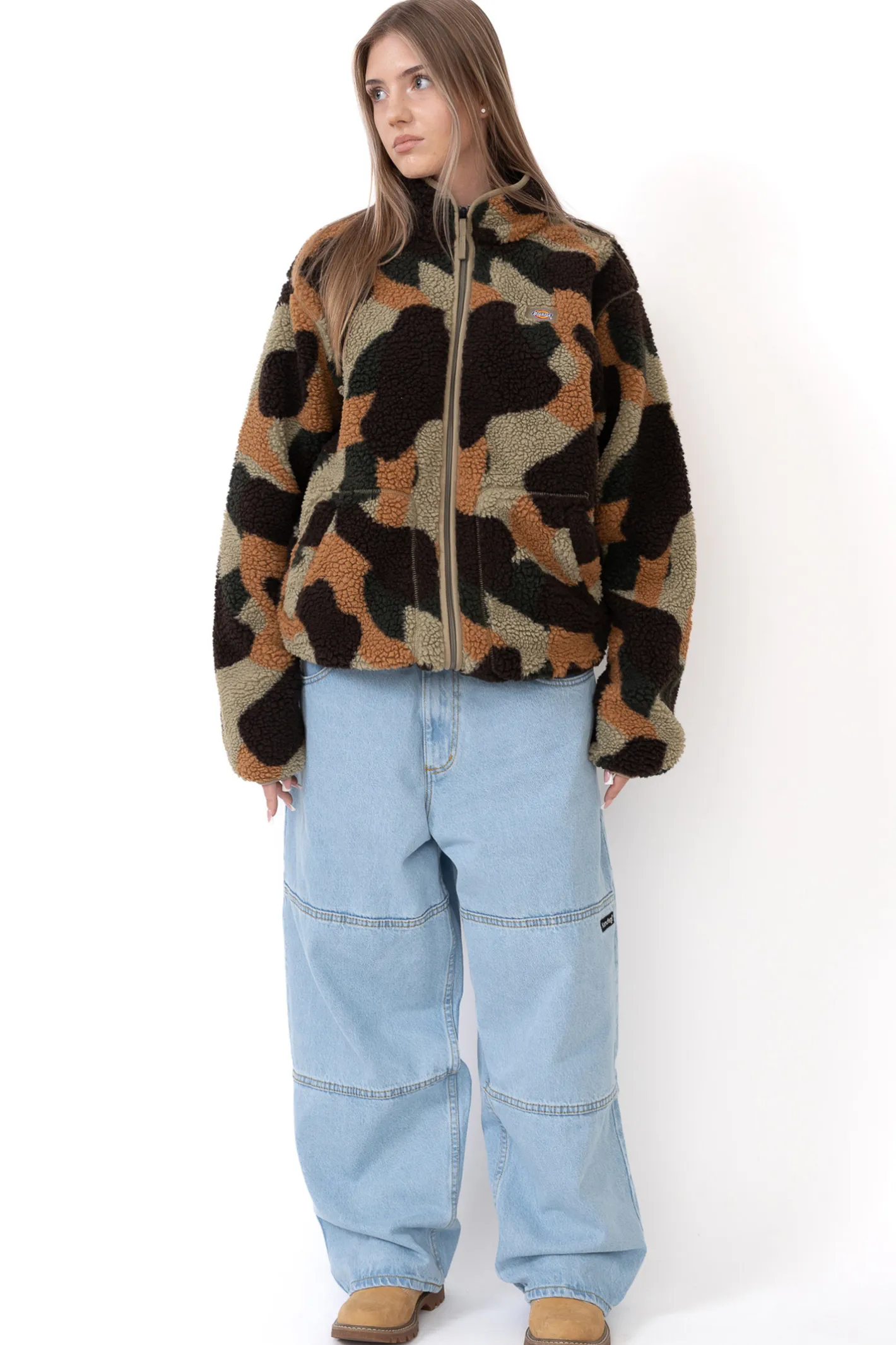 Spodnie Baggy|Jeansy-Kamuflage Spodnie Way Too Big Double Knee