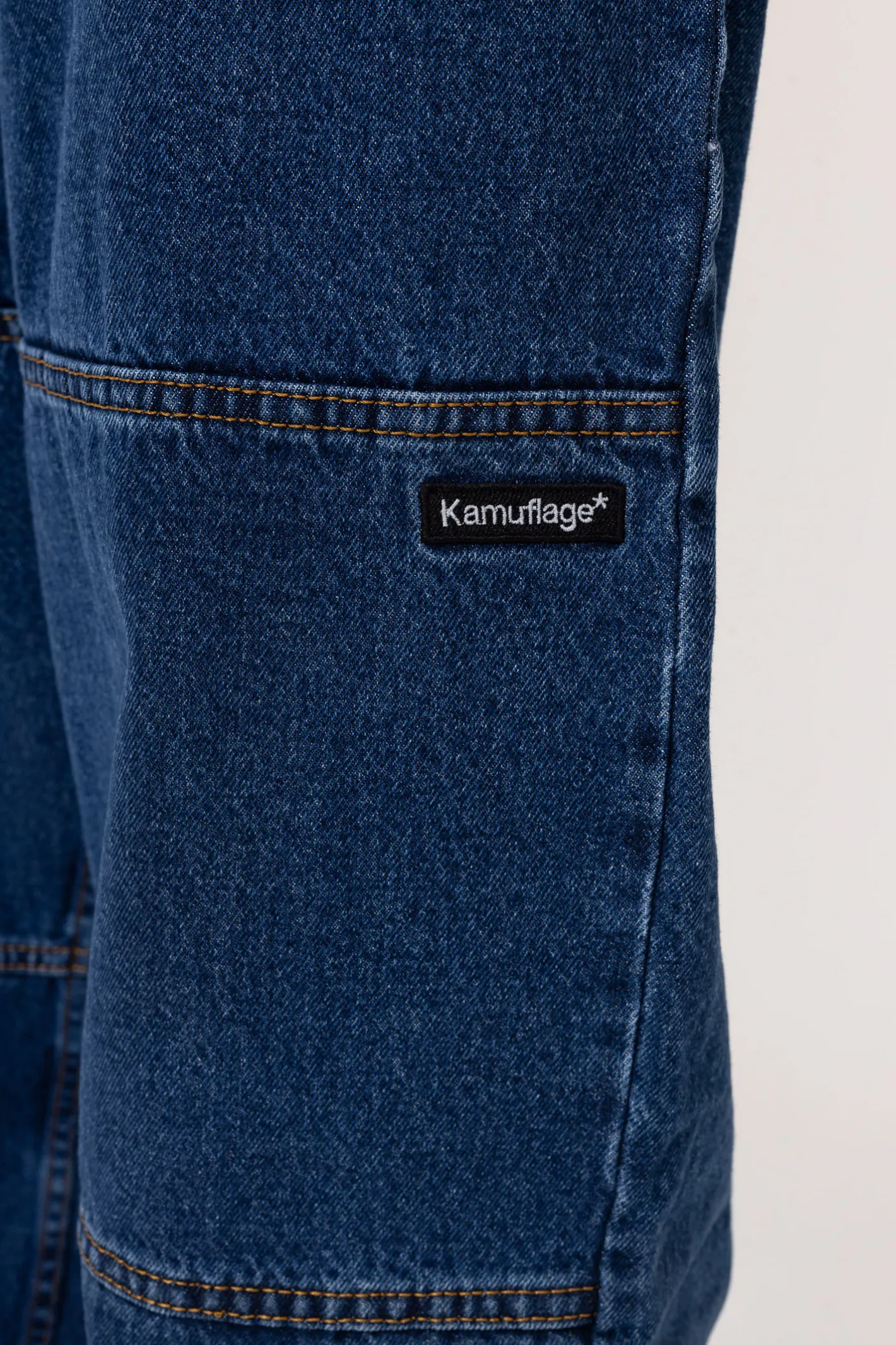 Spodnie Baggy|Jeansy-Kamuflage Spodnie Way Too Big Double Knee