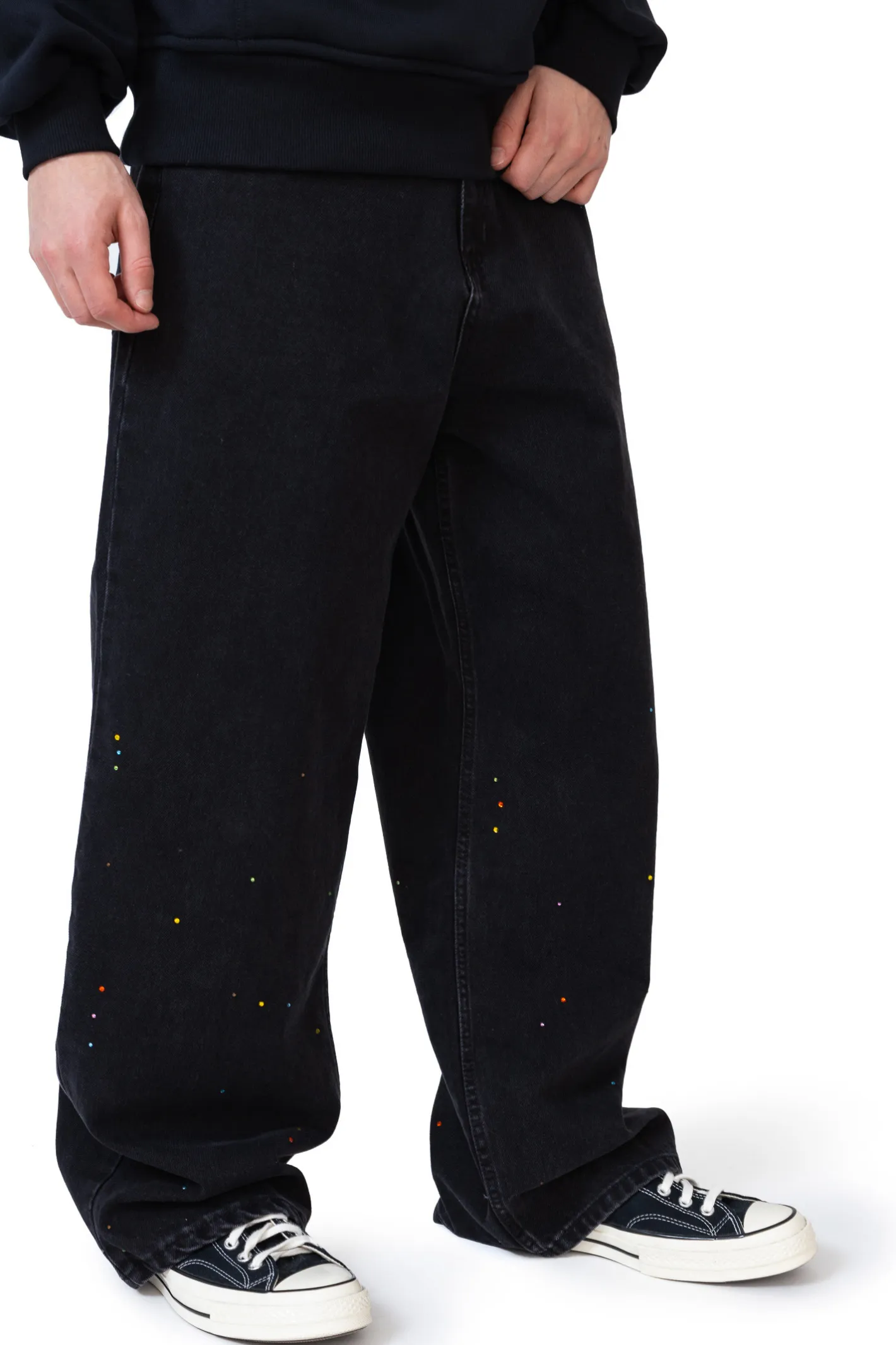 Spodnie Baggy|Jeansy-Mercur Spodnie Loose Crystal