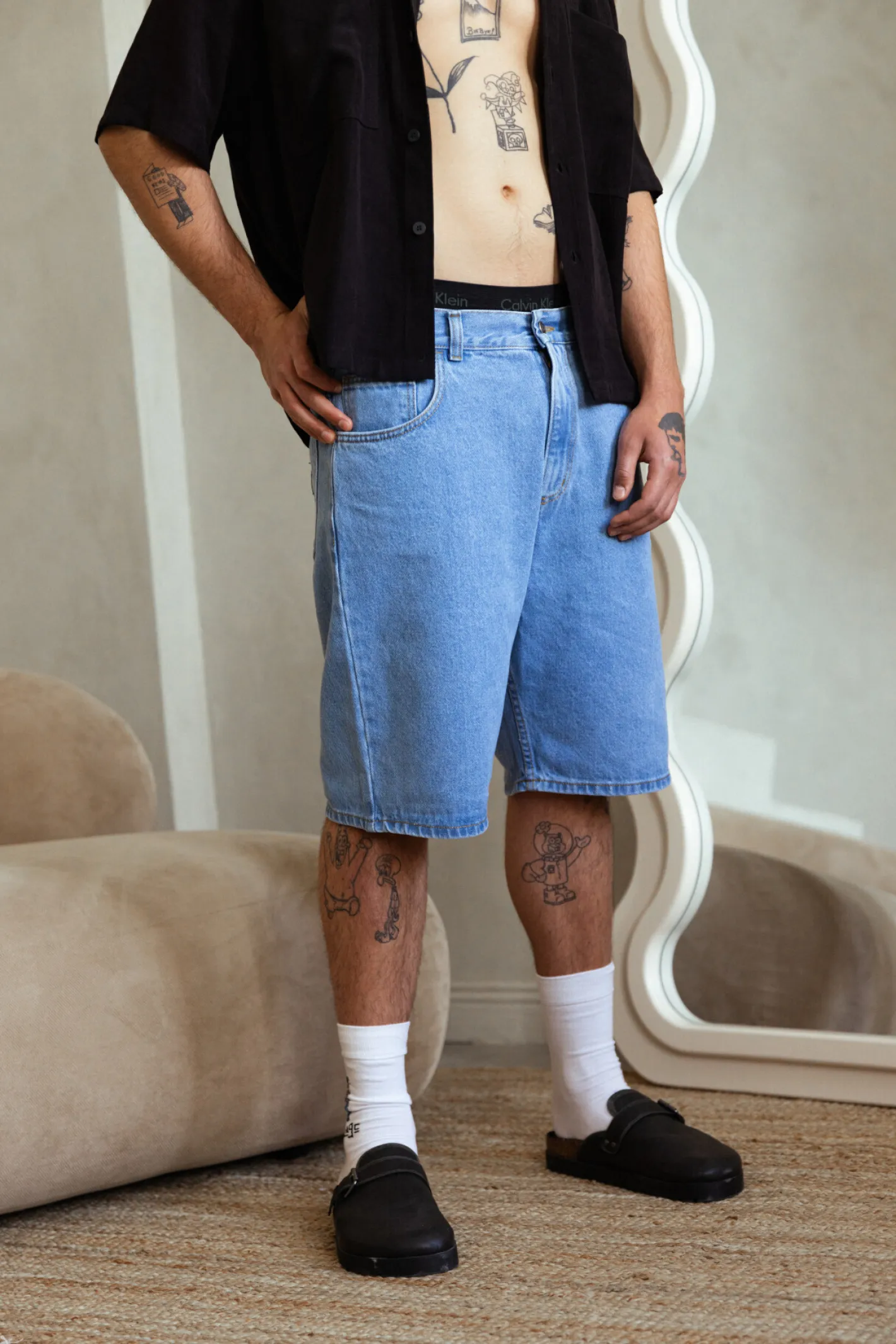 Szorty Jeansowe|Jorts-Kamuflage Szorty Way Too Big